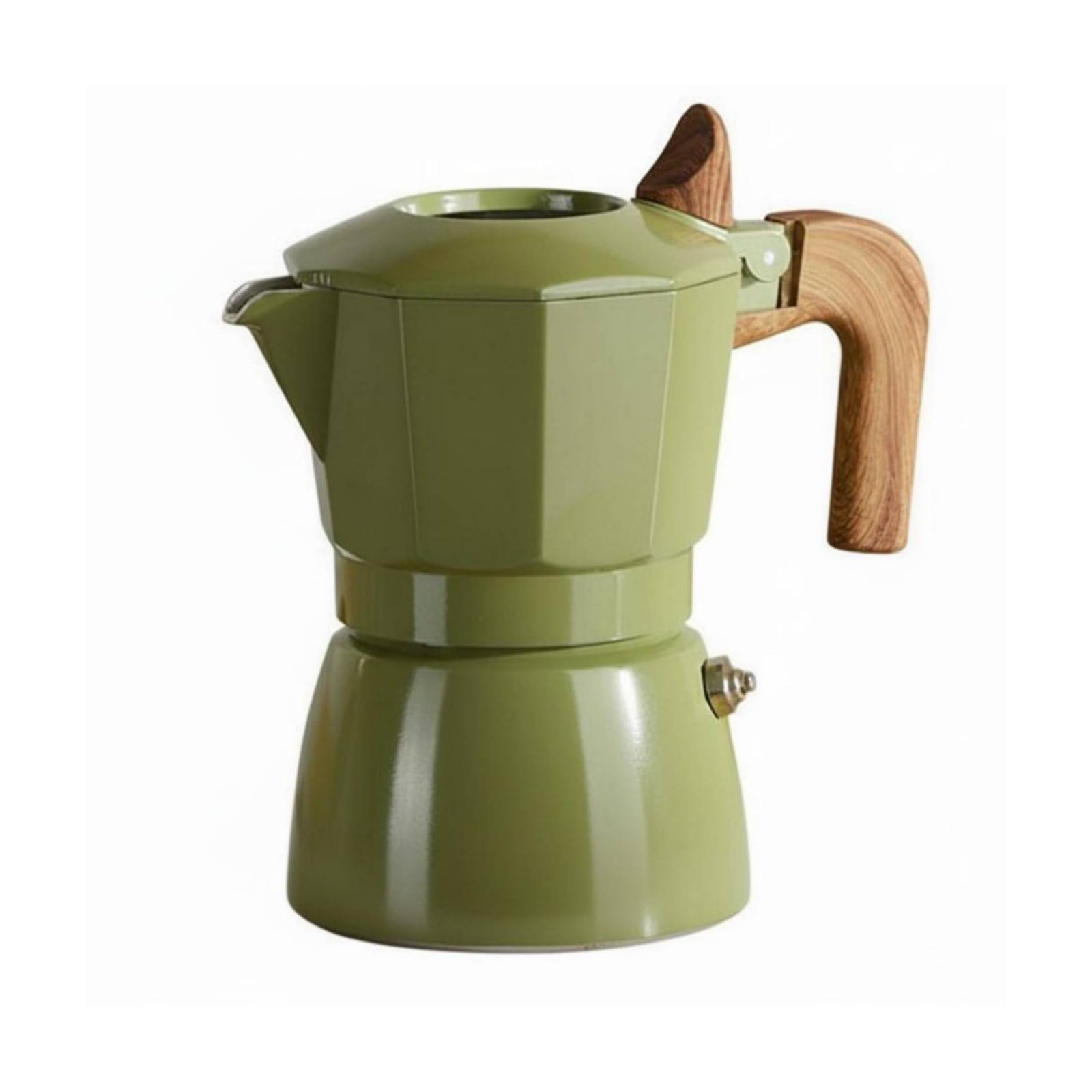 Coffee Maker Italian Stainless Steel Coffee Maker Ergonomic Handle Thermal Insulated Coffee Maker Italian Coffee Maker for Induction Portable Outdoor Green Ceramic Coated