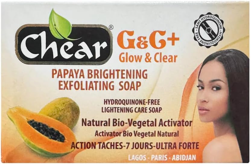 G&C+ Papaya Skin Brightening Exfoliating Soap 150g - with natural bio vegetal activator
