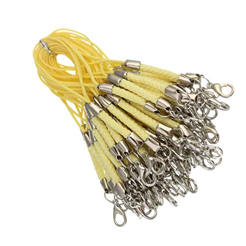Exceart 50 peças de cordão curto de poliéster para telefone com liga de lagosta fivela cordão de tel