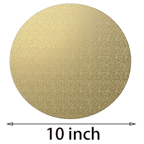 4 Pack 10 Inch Cake Boards Round Cake Circles Cake Base Cardboard for Baking Cake, Wedding Birthday Cake, Dessert, Cake, Pizza Decorating and Exhibition, Gold