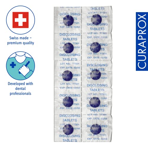 Curaprox PCA 223 Plaquefinder - Plaque-Erkennungstabletten | Zweifarbiges System | Packung mit 12 Tabletten/Designed in der Schweiz