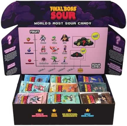 Amazon.com : Final Boss Sour Candy | All Levels, Mega Variety Pack, 54 ...
