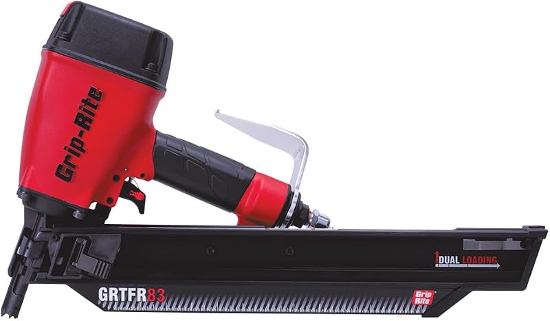 Grip-Rite GRTFR83 21-Degree Short Body Framing Nailer, Accepts 2" to 3-1/4" Round Head Plastic Strip Framing Nails