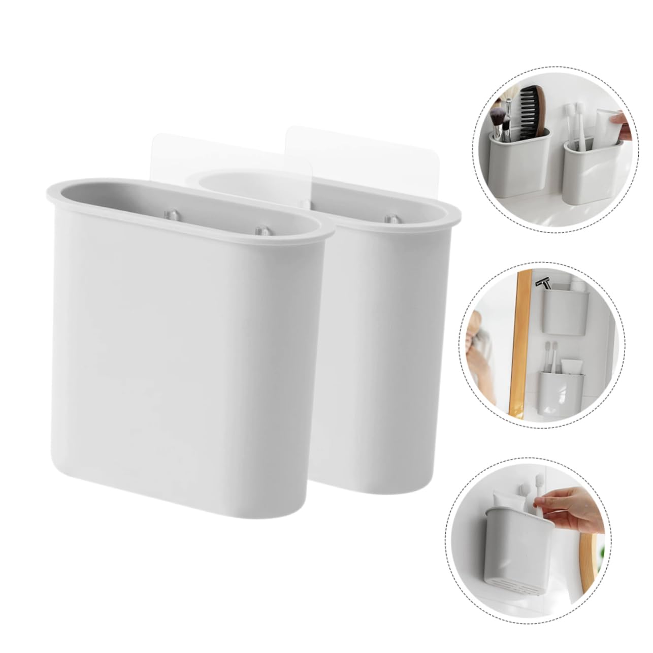 MAGICLULU 5 Set Di Mensole Galleggianti Per Bagno Porta Spazzolini Da Denti A Parete Organizer in Plastica Per Lavandino 2 Pezzi * 5