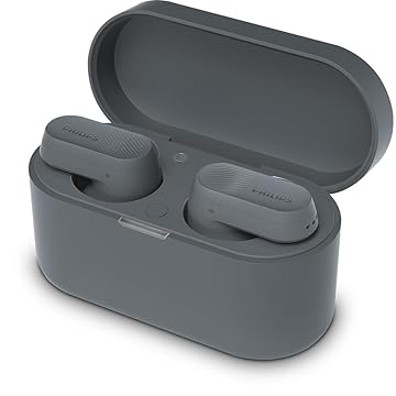 PHILIPS, Fone de Ouvido Sem Fio TWS, TAT3509GY/00, Bluetooth, Com Cancelamento de Ruído Ativo ANC, Até 24 horas de bateria, Cinza