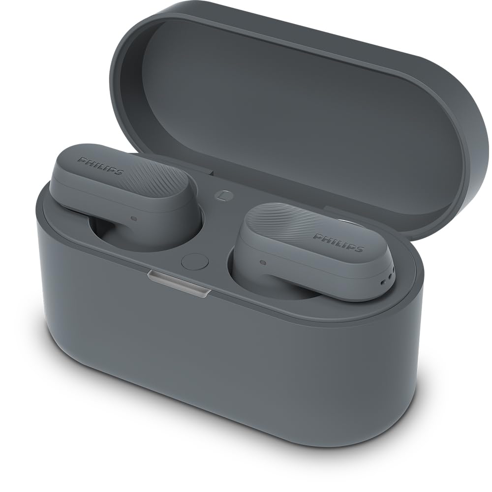 TAT3509GY Noise Cancelling True Wireless In-Ear Bluetooth Headphones - Small Earplugs, Natural Sound, Dynamic Bass, Pocket-sized Charging Case, Clear Calls - Grey