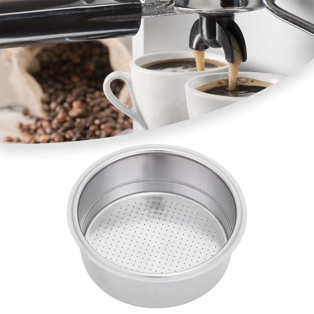 Watris Veiyi Stainless Steel Coffee Filter Double Cup Coffee 51mm Pressurized Porous Filter Double Layer Portafilter Basket Coffee