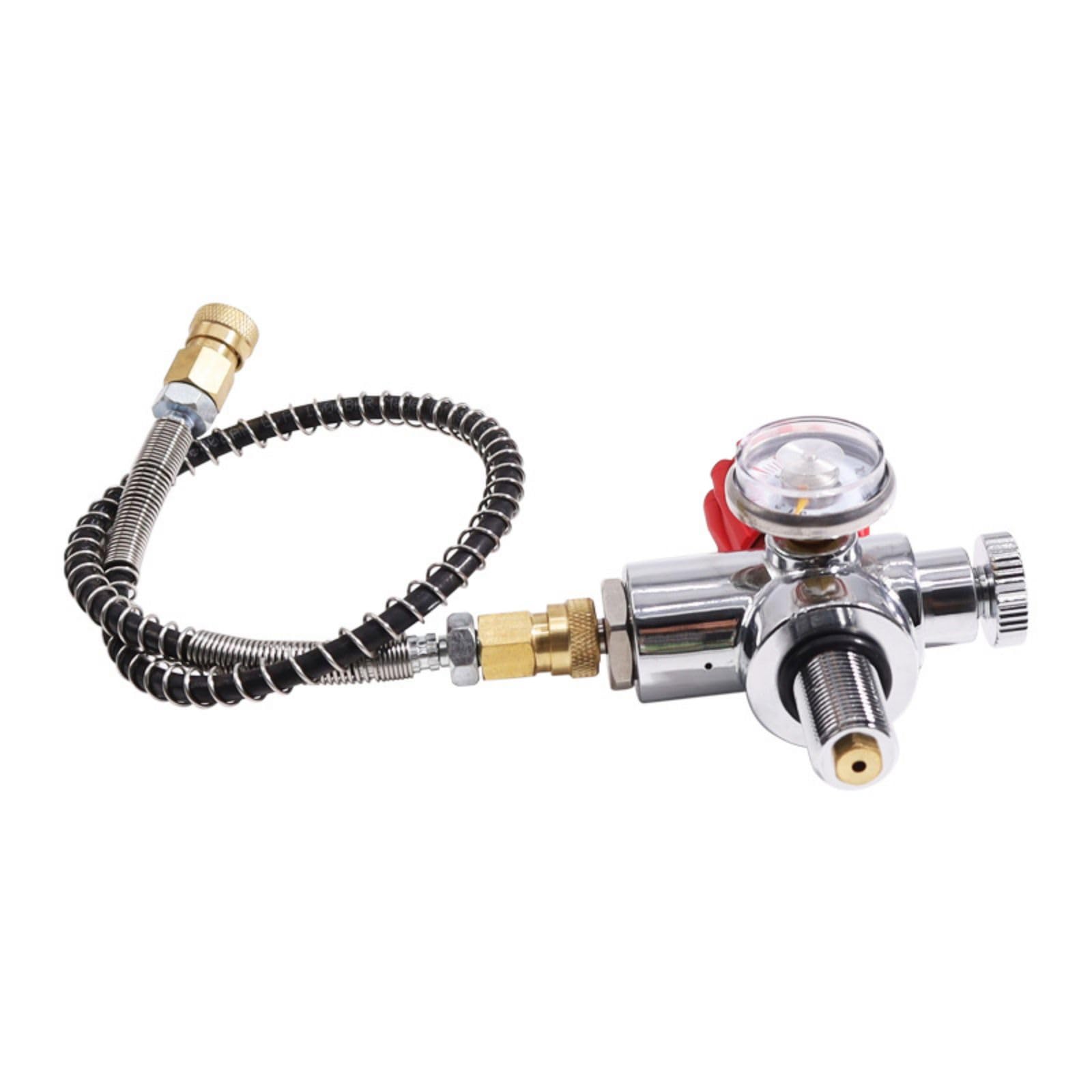 TUXING Compresseur d'air PCP haute pression PCP Paintball Valve en acier inoxydable Réservoir CO2 DIN M18 x 1,5 Rouge 4500 PSI