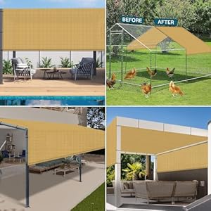 Coarbor 16×12 outdoor pergola universal replacement shade cover canopy with grommets weight rods shade screen panel for patio deck backyard gazebo pergola porch sand  urban country home decor