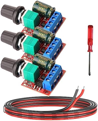 Gebildet 3pcs 5V-35V 5A DC Mini Controller di Velocità PWM Motore DC,Modulo Interruttore Regolabile Velocità,6V 12V 24V Regolatore di Tensione Variabile