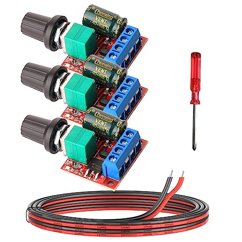 Gebildet 3pcs DC 5V-35V 5A PWM Motor-Drehzahlsteller,DC 6V 12V 24V 35V Variabler Spannungsregler Dimmer-Regler Schalten,mit LED-Anzeige und Schalterfunktion