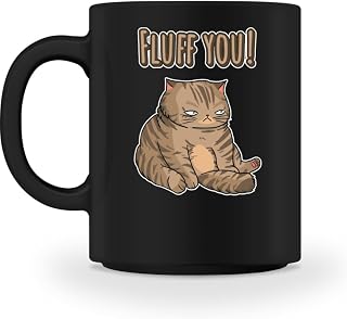 Generisch Fluff You - Taza con diseño de gato de casa, color negro