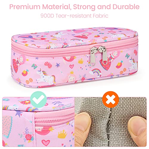 Image of Cambond Cute Pencil Case for Girls - School Pencil Pouch Kid, Pink Princess | Pencil Case for Kids Big Capacity Organizer Bag for Staionary, Aesthetic School Supplies Girls, Water-Resistent Pen Bag