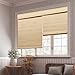 LUCKUP Cordless Bamboo Roman Blinds Shades for Indoor Windows-Blackout Room Darkening Roman Blinds with 6