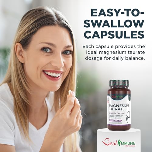 Best Immune Natürliches Magnesiumtaurat 500mg Höchste Bioverfügbarkeit 100 Vegane Kapseln