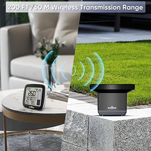 Szfzmz Wireless Digital Rain Gauge With Rainfall Alert Accurate Precipitation Monitor Wireless Indoor Outdoor Thermometer #TOP3