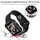 Diruite 2-Stück Hülle für Apple Watch Series 3/2/1 42mm Hartglas Schutzhülle,Hard PC Ultradünne Glas Schutz Case Rundum Displayschutz,Schwarz,42mm