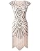 PrettyGuide Women's 1920s Gatsby Diamond Sequined Embellished Fringed Flapper Dress