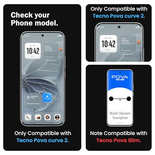 Image of FIRST MART Tempered Glass for Tecno Pova Curve 2With UV Installation Kit | Military-Grade Gorilla Screen Protector and Cable Guard | Edge to Edge Coverage | Crystal Clear