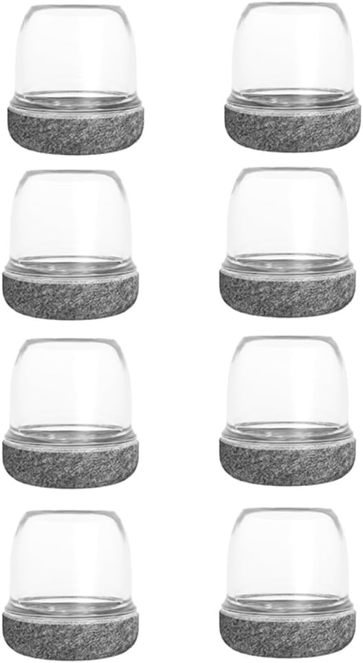 8pcs Non-Slip Furniture Leg Floor Protectors, Thickened Resilient PEVA Chair Feet Pads, Wear & Scratch Resistant, Transparent & Grey(L)