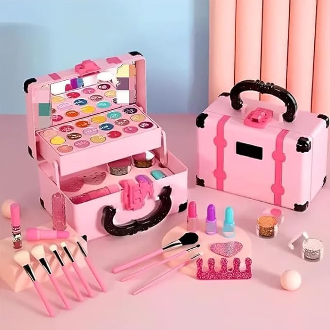 Miniatura 2 de Kit de maquillaje infantil para niñas, 32 piezas, seguro y lavable, para niñas, kit de belleza de maquillaje lavable, juego de maquillaje para niños