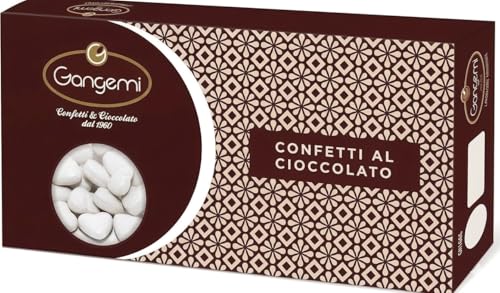Gangemi Cuoricini - 500g Coeurs Dragées Chocolat de haute qualité - Classique cadeau italien de mariage bapteme etc. - Blanc