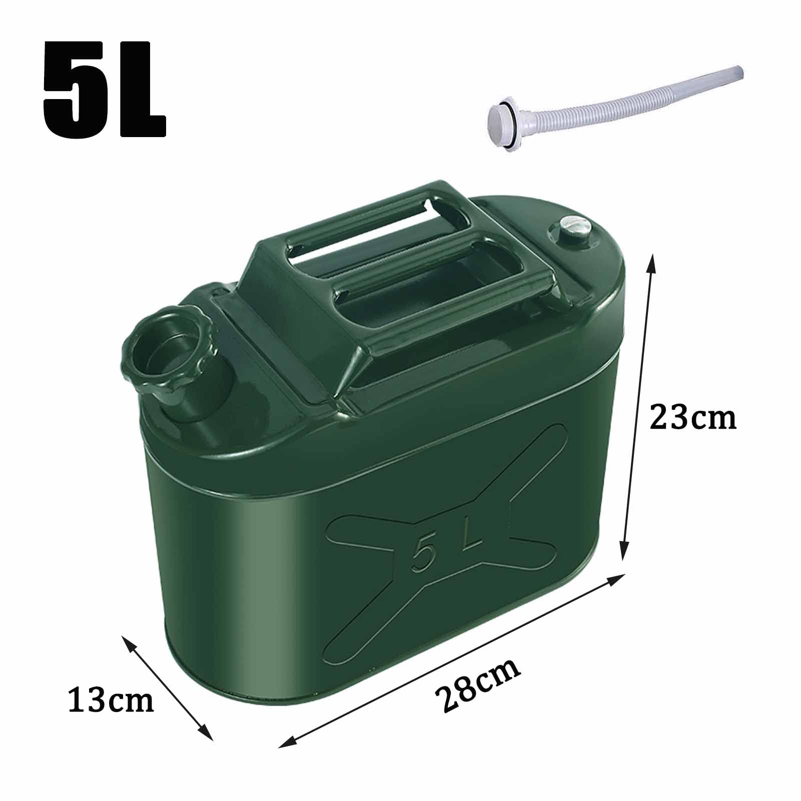 WUTONG 5 Litri 10L Green Jerry può per Benzina del Carburante Diesel ECC, Iron Metallico