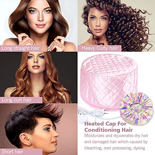 Alotlucky Hair Thermal Steamer Treatment SPA Cap Nourishing Care Hat with Adjustable Temperature Control, Moisturize and Nourish, Hair Care for Home Use