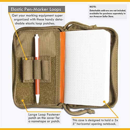 Tactical Notebook Covers.com Tacsop Battle Book Cover System For 4X6” Notebooks, With 6 Pleated Pen/Marker Slots, Zippered Case (In Multicam) #TOP4