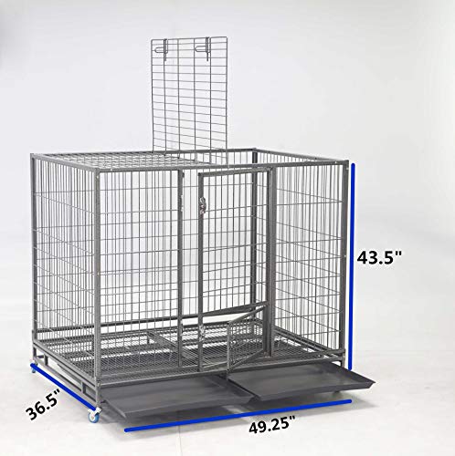 49" Open Top Stackable Heavy Duty Cage with Casters L49 xW36.5 xH43.5