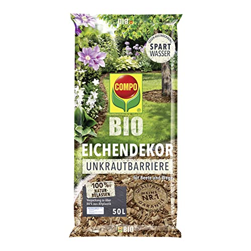 COMPO Chêne bio + barrière anti-mauvaises herbes pour massifs et chemins 100% naturel 50 l
