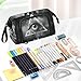 KYZSXZ Pencil Case Pouch, Dual Zipper Opening Large Capacity Pen Bag Stationary Organizer School Supplies Office Tools for Kids Adults-Art All Seeing Eye Print