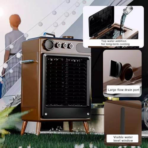 MESOVFCA Tragbare Klimaanlage für kleine Räume mit 6-24 Stunden Akkulaufzeit, Auto-Off-Timer, dient auch als mobile Stromquelle-4