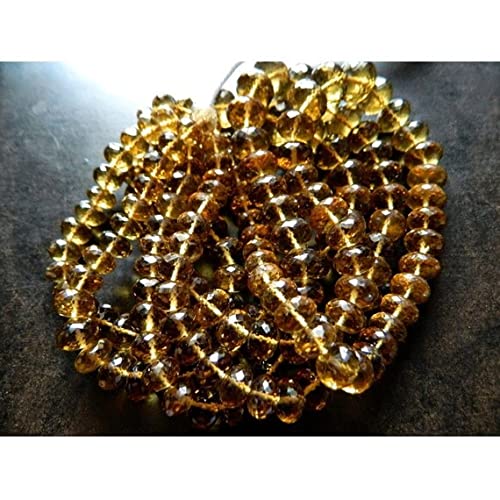 Perles rondelles en quartz bière véritable de 8mm à 13mm pour création de bijoux artisanaux