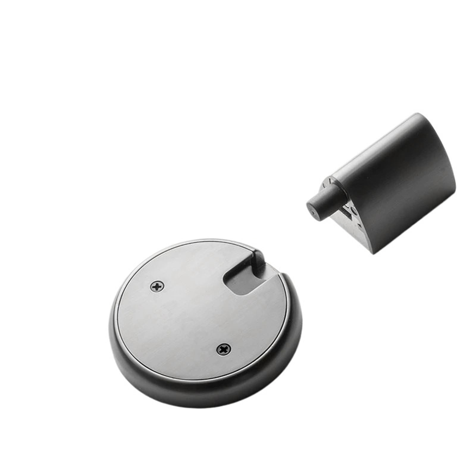 Door Stopper Nail Free Adjustable Mechanical Windproof Door Stop for Wall Protection and Fixed Position(Brushed Grey)