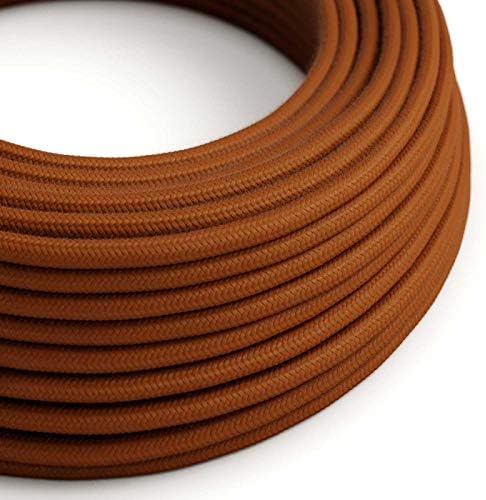 CA Creative Cables Rust Cotton Covered Round Electric Cable - RC23-150ft, 3 x 18 AWG