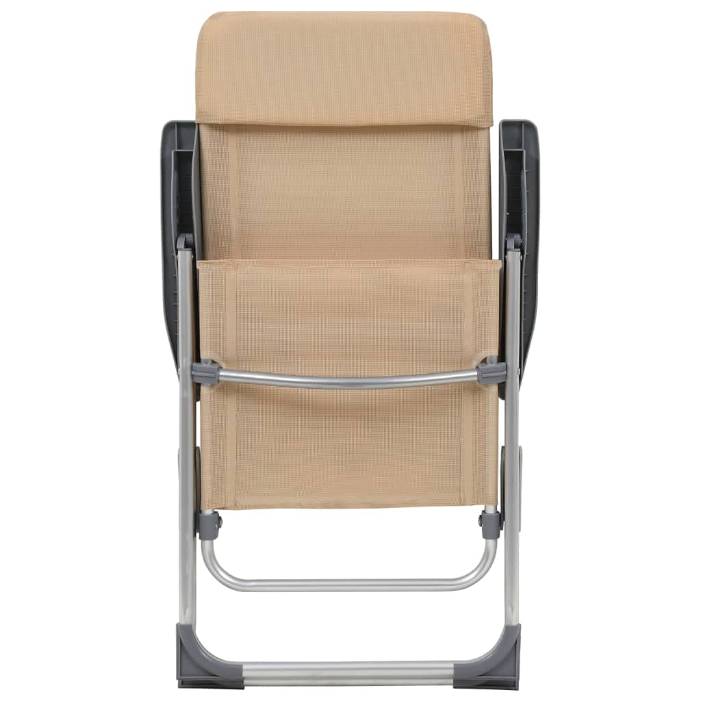 Generico Sedie Pieghevoli da Campeggio 4 pz in Alluminio Crema,Articoli Sportivi,Ricreazione all'aperto,Campeggio e Trekking,Attrezzatura da campeggio-44309