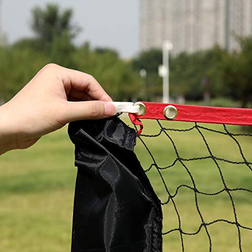 Ollieroo Portable Badminton Net Set with Stand and Carry Bag - Easy Setup PE Sports Net with Poles - for Indoor or Outdoor Court, Beach, Driveway, 10ft - Thumbnail 3