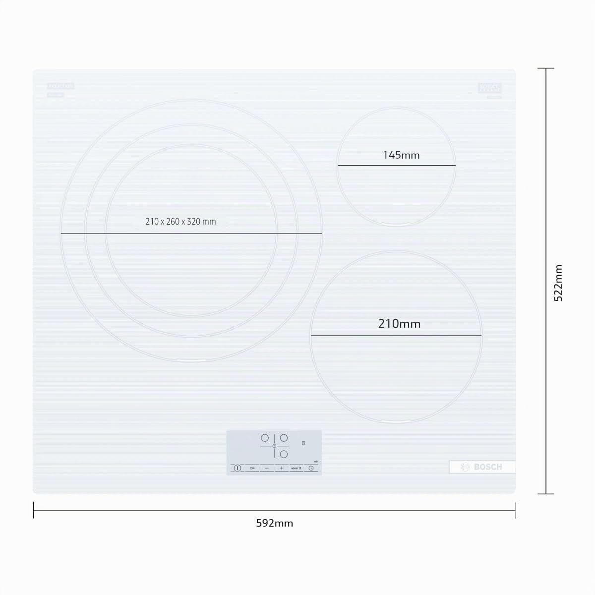 Bosch - Piano cottura a induzione, 60 cm, Serie 4, Funzione Sprint, Bianco, PID612BB1E