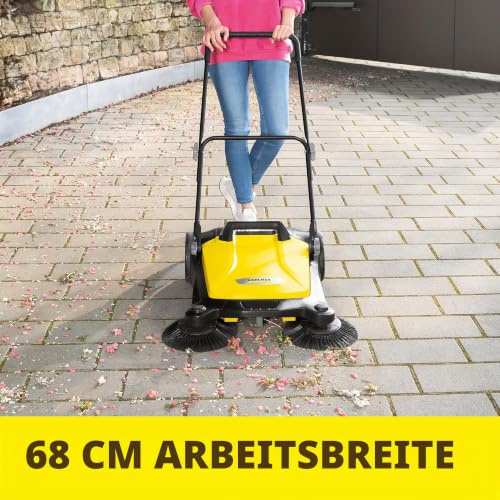 Kärcher S 4 Twin Walk-Behind Outdoor Hand Push Bodenkehrer – 5,25 Gallonen Kapazität, 68,1 cm Kehrbreite, fegt 26.000 Quadratmeter/Stunde – Ansicht 4