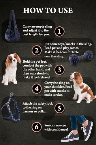Sling pour petits chiens Noah & Paw, idéal pour balades en sergé doublé - 7