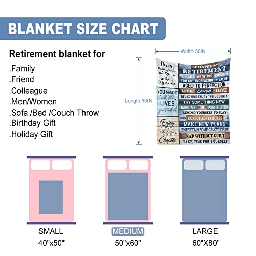 Retirement Gifts For Men/Women, Retirement Gifts Blanket 60"X50", Best Retirement Gift Ideas, Happy Retirement Gifts, Retired Gifts For Men, Funny Retirement Gifts For Men, Retired Party #TOP5