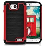 LG Optimus L90 Case, MagicMobile [Dual Armor Series] Rugged Impact Resistant Case LG Optimus L90 Slim Cover Shockproof Silicone Skin Hard Plastic Shell [Red] Armor Protective Case for LG Optimus L90
