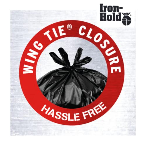 Iron-Hold - 1416606 Contractor Trash Bag - 3 Mil, 55 Gallon, 15 Ct, Wing Tie #TOP4