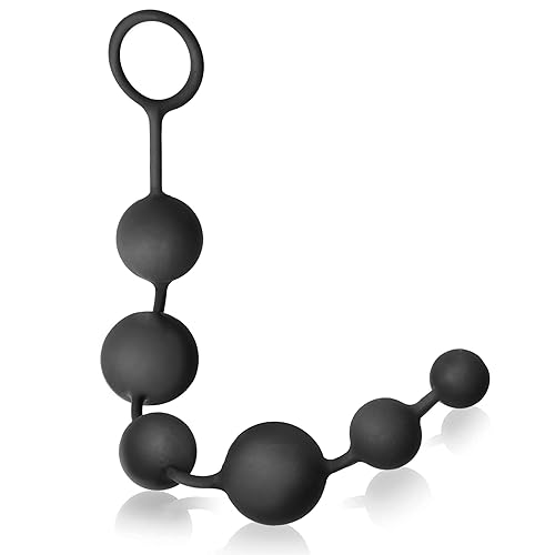 Anal Bead Butt Plug for Men, Women, and Couples - 100% Silicone with Gradual Size Increase & Safe Pull Ring - Easy to Clean Anal Toys, BPA & Phthalate Free, Anal Beads, Adult Sex Toy