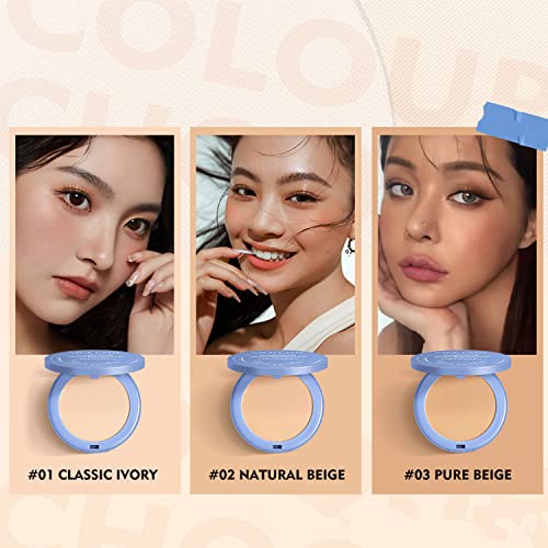 Face Powder | Oil Control Face Pressed Powder | Matte Smooth Setting Powder Makeup | Silk Soft Mist Powder Cake Long-Lasting Waterproof (02 Natural Nude) #TOP1