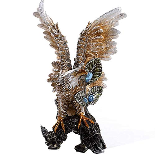 Statue d'aigle en résine figurine d'animal feng shui pour décoration de bureau