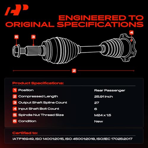 A-Premium CV Axle Shaft Assembly Compatible with BMW 128i 2008-2013, 328i Base 2007-2013, 3.0L Naturally Aspirated, Rear Right Passenger Side, Replace# 33217547074 by A-Premium - Used condition - Image 3