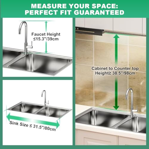 Image of HASTHIP Over Sink Dish Rack for Kitchen, 2-Tier Utensil Holder for Kitchen, Dish Drainer Tiered Shelf Organizer, Counter Top Sink Holder, Space Saving Standing Shelf for Organize (33.5x10x31.9IN)