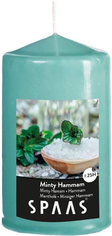 Spaas 12 Scented Cylinder Pillar Candles, Paraffin Wax White, D 60 mm x H 100 mm